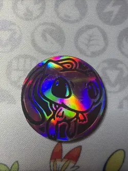 MEW 2021 POKEMON COIN PINK RAINBOW HOLOFOIL REGULAR SIZE - Image 2