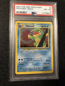2001 Pokemon Neo Discovery Politoed Holo #8 PSA 8 - Image 1