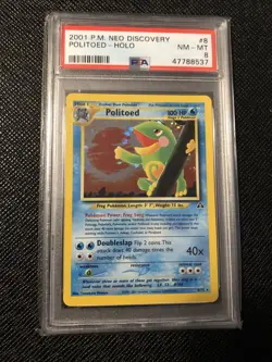 2001 Pokemon Neo Discovery Politoed Holo #8 PSA 8 - Image 2