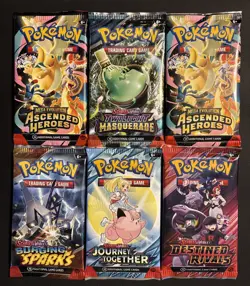Pokemon TCG Booster Pack Bundle (6 Packs) Factory Sealed lot 1 - Image 1