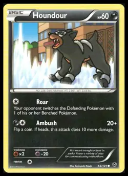 Pokemon Plasma Blast #55/101 Houndour Common Near Mint or Better - Image 1