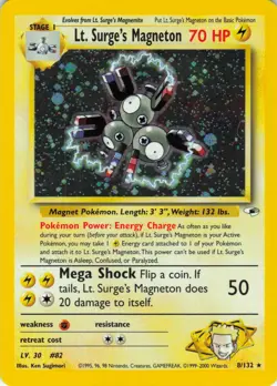 2000 Pokemon Gym Heroes Lt. Surge's Magneton Holo Rare #8/132 - Image 1