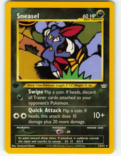 Sneasel - 1st Edition - 24/64 Neo Revelation - Pokemon TCG - 2001 - Image 1