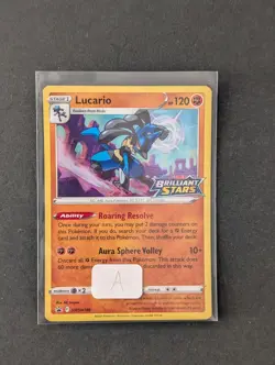 Pokemon TCG Lucario SWSH186 Pre release Promo Brilliant Stars - Image 3