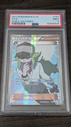 N TRAINER 2011 Pokemon #101/101 PSA 9 MINT Noble Victories FULL ART HOLO - Image 1