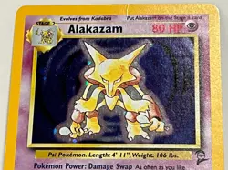 Vintage 2000 Pokemon TCG Base Set 2 ALAKAZAM HOLO Rare 1/130 HP-Damaged - Image 4