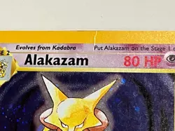 Vintage 2000 Pokemon TCG Base Set 2 ALAKAZAM HOLO Rare 1/130 HP-Damaged - Image 5