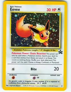 Eevee - Holo - #11 WOTC Black Star Promo - Pokemon TCG - 2000 - Image 1