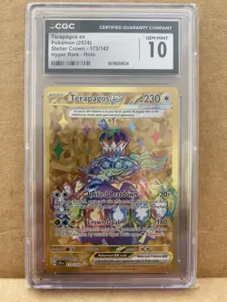 Pokemon Terapagos ex 173/142 Stellar Crown Hyper Rare Holo CGC 10 - Image 1