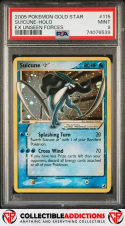 2005 Pokemon Ex Unseen Forces #115 Suicune Holo Ex Unseen Forces PSA 9 - Image 1