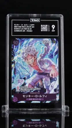TAG 9 MINT Japanese ONE PIECE 2023 MONKEY D. LUFFY P-041 BANDAI FEST TOUR NR4 - Image 1