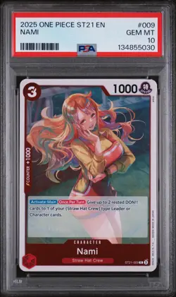 PSA 10 2025 One Piece Starter Deck St21-Ex Gear 5 #009 Nami GEM MT - Image 1