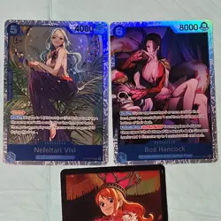 Bandai One Piece Card Game Foil Character Cards Nefeltari Vivi & Boa Hancock Lot - Image 1