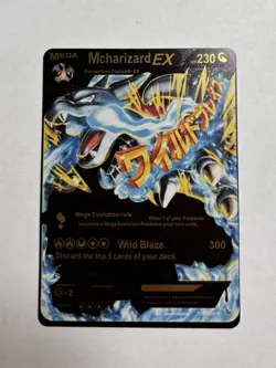 Mega M Charizard EX 230hp blue flame Black Foil Collectible Card NM - Image 1