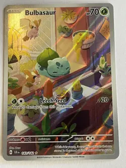 Pokemon TCG Stellar Crown Bulbasaur Holo Rare Card 143/142 Sv07 IR - Image 1