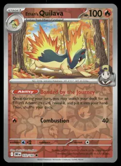 Ethan's Quilava 033/182 Reverse Holo Destined Rivals Pokemon TCG trading card - Image 1