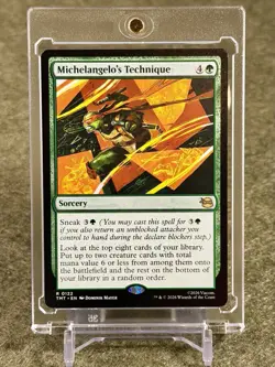 Michelangelo's Technique 🐢 RARE #122 TMT Teenage Mutant Ninja Turtles M/NM MTG - Image 1