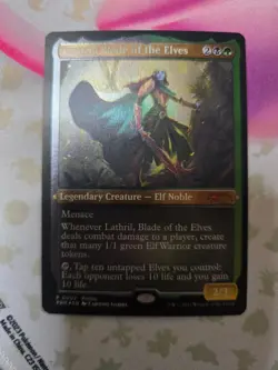 Lathril, Blade of the Elves - Foil Etched Promo Kaldheim NM MTG - Image 1