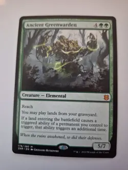 1x Ancient Greenwarden Zendikar Rising Regular Mythic rare 178 NM x1 - Image 1
