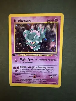Pokemon TCG Misdreavus Holo Rare Neo Revelation 1st Edition 11/64 - Image 1