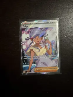 Pokemon TCG Tulip Paradox Rift Trainer Holo Ultra Rare Full Art 244/182 - Image 1