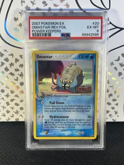 2007 Pokemon EX Power Keepers Omastar #20 Reverse Foil PSA 6 - Image 1