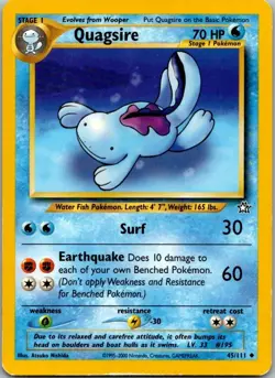 Neo Genesis #045/111 Quagsire Pokemon Moderately Played - Image 1