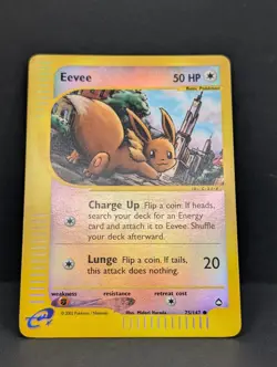 Eevee 075/147 Aquapolis Reverse Holo Rare Pokemon TCG Nintendo MP+ - Image 3