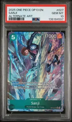 Sanji OP13-027 - One Piece Carrying on his Will Alt Art - PSA 10 - Image 1