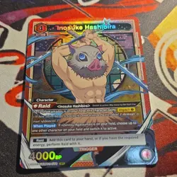 Union Arena Demon Slayer Inosuke Hashibira SR Foil Action Card Raid 4000BP - Image 1