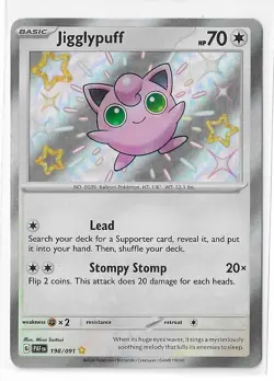 Jigglypuff 198/091 Paldean Fates Shiny Rare Holo Pokemon TCG Card NM - Image 1