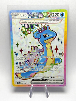 2024 Pokemon Card Lapras EX 158/142 Stellar Crown Full Art Ultra Rare Near Mint - Image 1