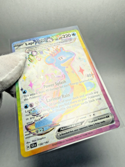 2024 Pokemon Card Lapras EX 158/142 Stellar Crown Full Art Ultra Rare Near Mint - Image 3
