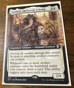 MTG - Losheel, Clockwork Scholar (Extended Art) - Commander 2021 - NM - Image 1