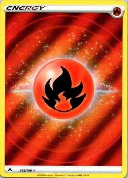 Pokemon TCG Crown Zenith: Fire Energy - Unnumbered Reverse Holo NM (SKU 1-3) - Image 1