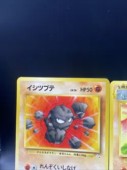 Pokemon TCG Geodude Graveler and Golem From Fossil Set Near Mint Japanese - Image 2
