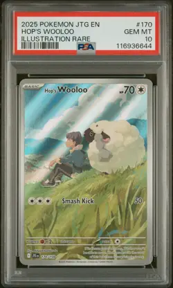 2025 POKEMON JTG EN-JOURNEY TOGETHER ILLUSTRATION RARE #170 HOP'S WOOLOO PSA 10 - Image 1