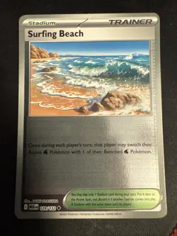 Surfing Beach 129/132 Reverse Holo Mega Evolution Pokemon TCG NM - Image 1