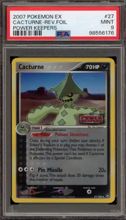 Pokemon Cacturne EX Power Keepers Reverse Holo #27 PSA 9 Mint - Image 1