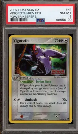 Pokemon Vigoroth EX Power Keepers Reverse Holo #41 PSA 8 - Image 1