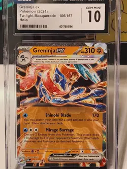 Greninja ex POKEMON TCG 106/167 Sv06: Twilight Masquerade Holo CGC GEM MINT 10 - Image 4