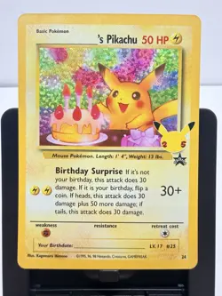 Birthday Pikachu Holo 24 Celebrations Classic Collection Pokemon 2021 NM - Image 3