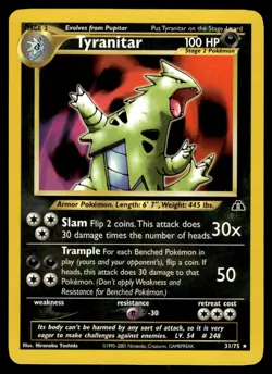 2001 NEO - DISCOVERY TYRANITAR STAGE 2/RARE #31 - Image 1