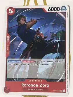 Roronoa Zoro OP11-016 A Fist of Divine Speed Regular - One Piece TCG CCG NM - Image 1
