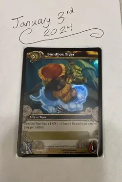 World of Warcraft - Sandbox Tiger - unscratched loot card - Image 1