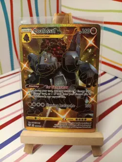 Coalossal 198/189 Swsh03: Darkness Ablaze Gold Secret Rare Pokemon TCG Card - Image 1
