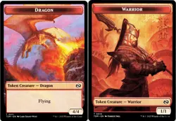 Dragon (0011) / Warrior Double-Sided Token [Tarkir: Dragonstorm] MTG 🔥 - Image 1