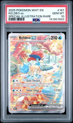 Pokemon TCG Keldeo ex 167/086 White Flare Illustration Rare Holo PSA 10 210 HP - Image 1