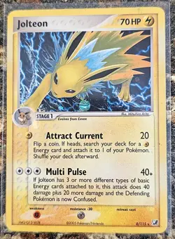 Pokemon 2005 Unseen Forces Jolteon 8 Holo LP - Image 1