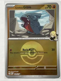 Pokemon ME: Ascended Heroes - Cynthia’s Gible 109/217 Pokeball Reverse Holo Mint - Image 1